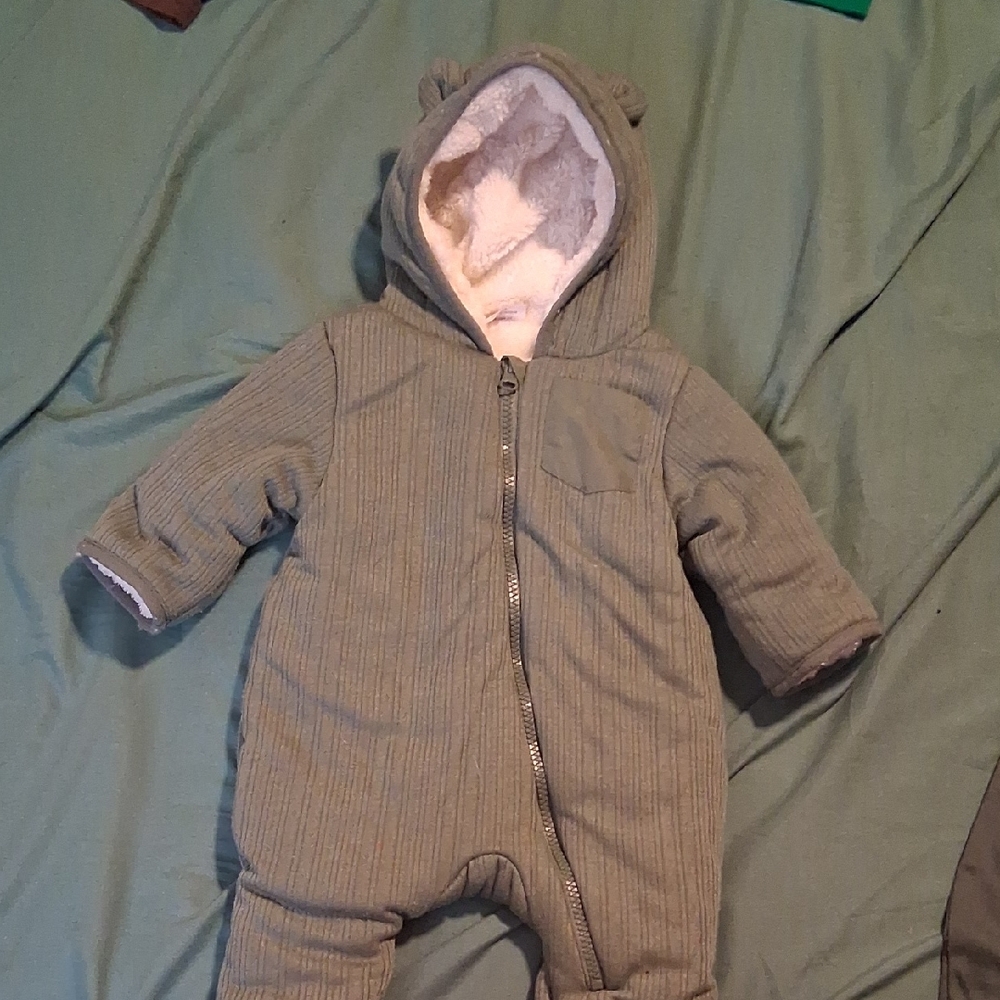 Cozy Green Hooded Kids One Piece